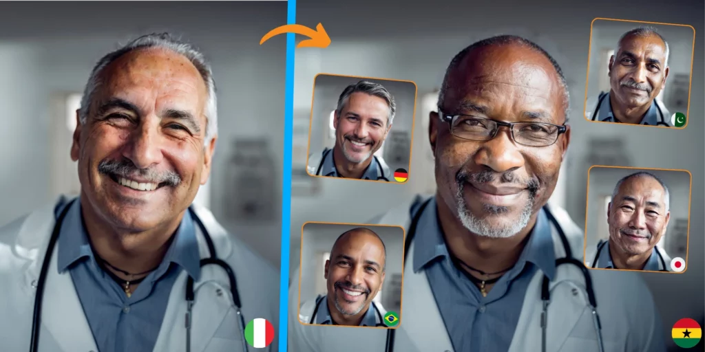 eraseid face variation, several countries