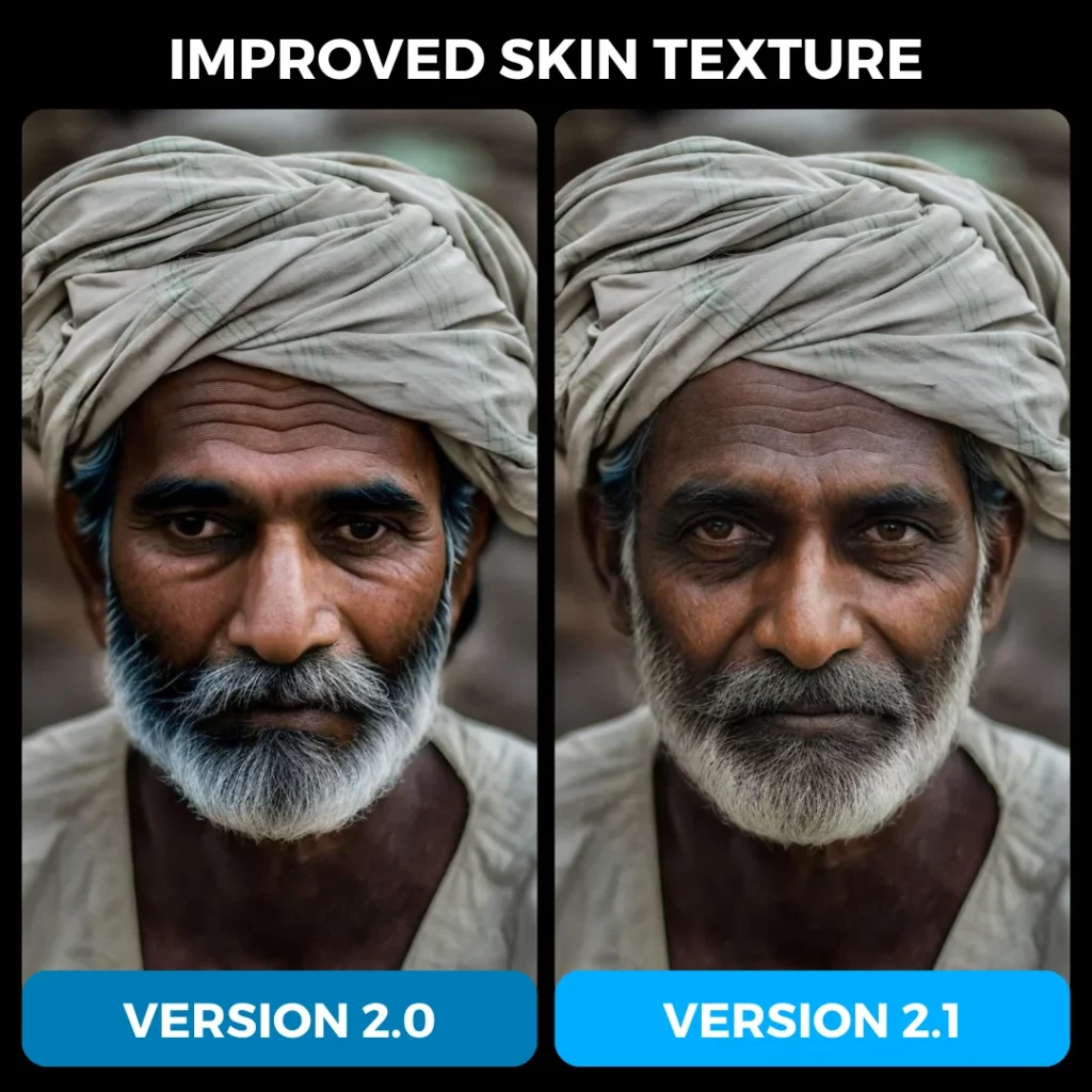 Vergleich von Bildern, die mit eraseid Version 2.0 und 2.1 bearbeitet wurden