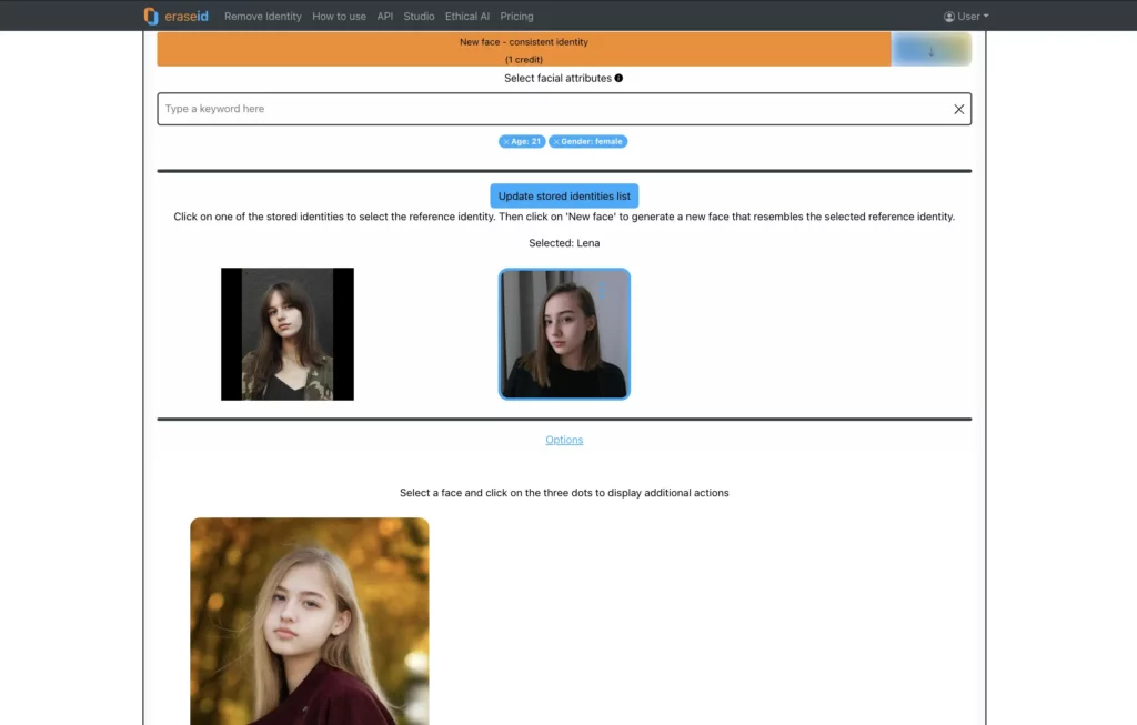 Meilleur générateur de portraits d'IA - Identité cohérente par EraseID