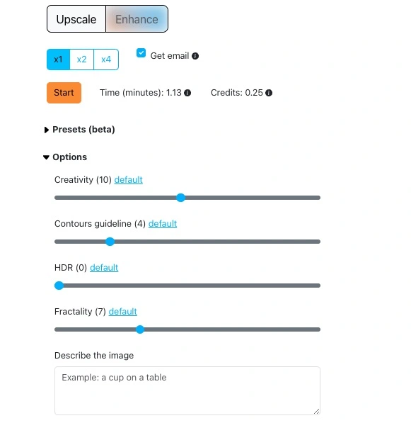 Captura de pantalla de las opciones de superid