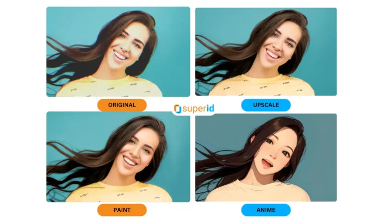 Site Web pour améliorer les photos présentant la fonctionnalité de SuperID sur une belle fille