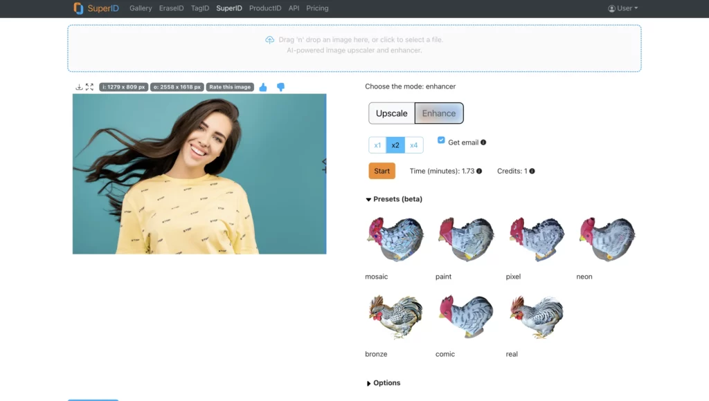 Sito web per migliorare la sezione di modifica delle foto in SuperID