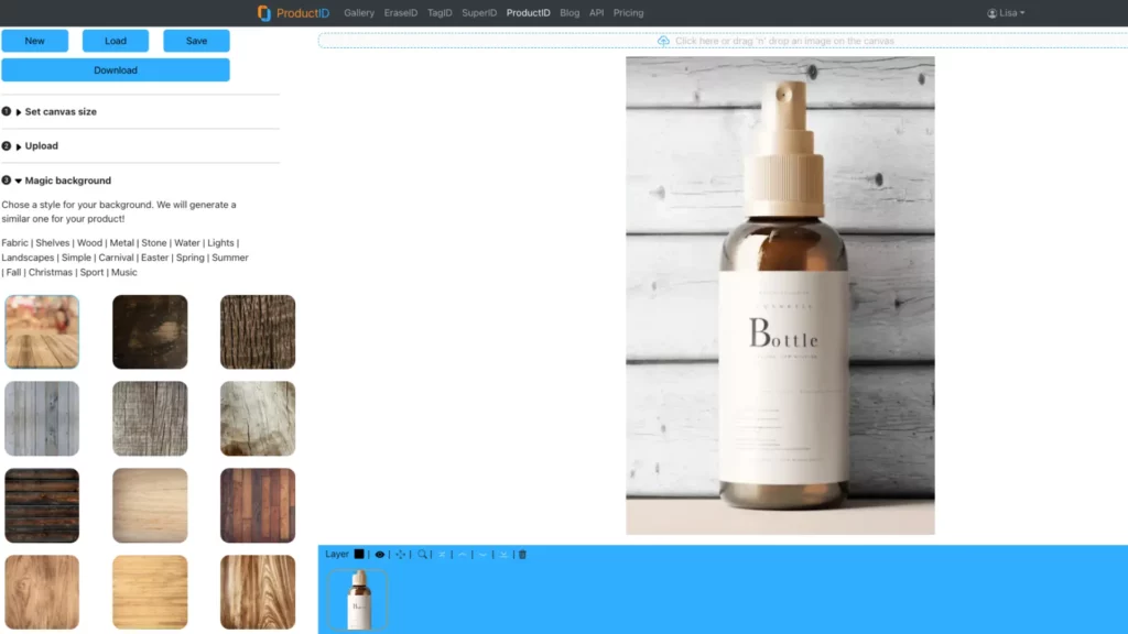 Suite d'édition de votre image sur ProductID pour savoir comment modifier votre arrière-plan à l'aide de l'IA