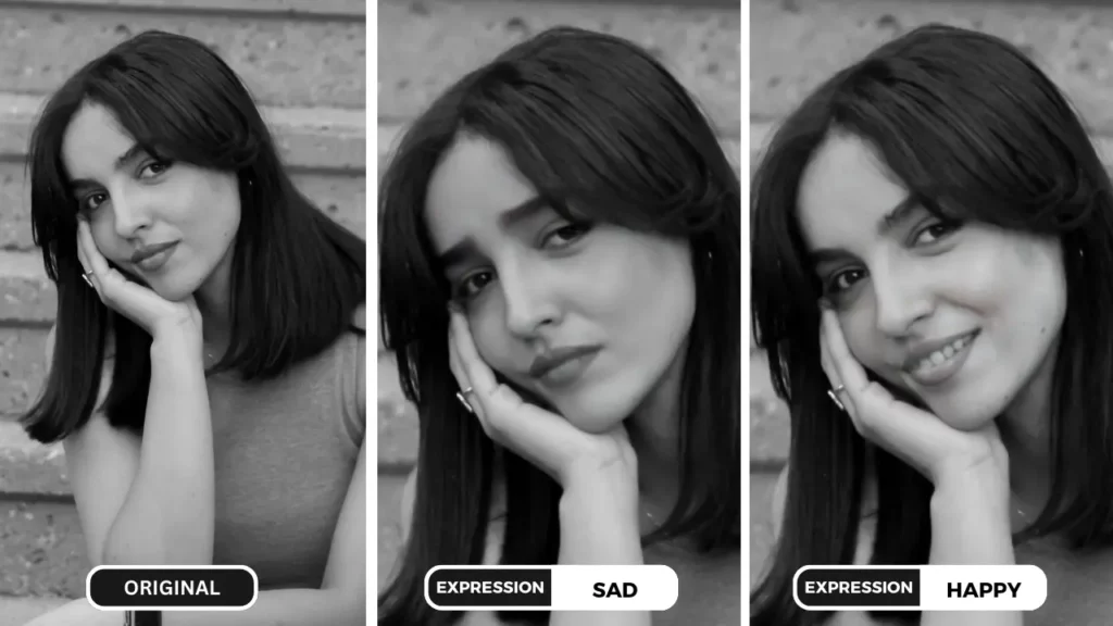 Le filtre de visage triste de EraseID propose également d'autres fonctionnalités en utilisant Changer d'expressions pour créer plus d'expressions que triste ou malheureuse