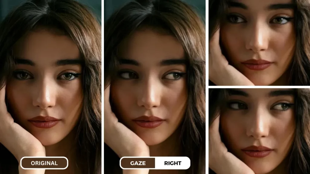 femme avec des variations de regard