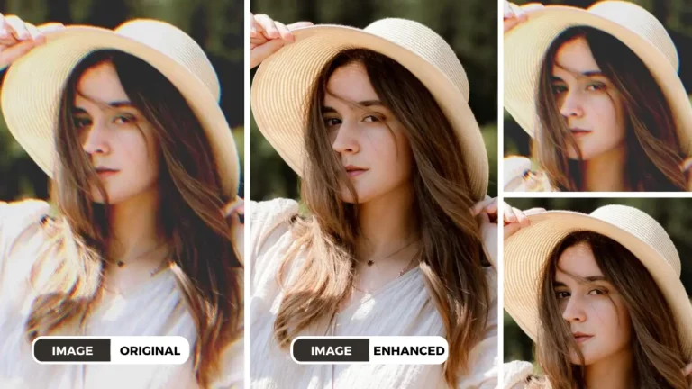 comment rendre claire une image floue d'une fille portant un chapeau et une robe blanche