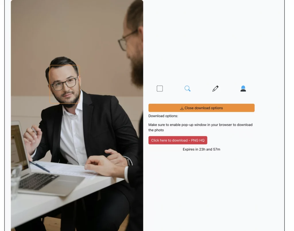 EraseID image finale d'un homme en costume