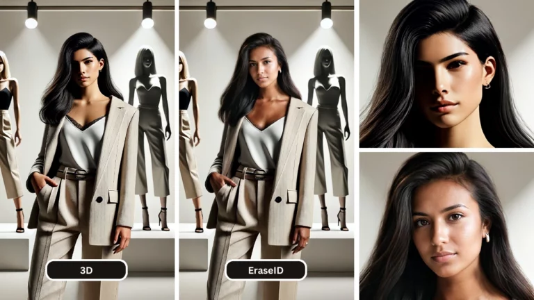 Générateur de modèles de mode AI utilisant le mode 3D avec TukaTech et le modèle réel avec EraseID