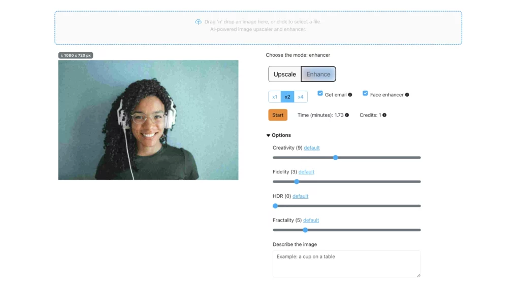 Raw image deblur of a girl in headphones