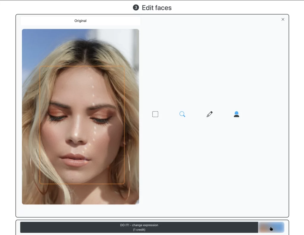 Immagine grezza di una ragazza con gli occhi chiusi