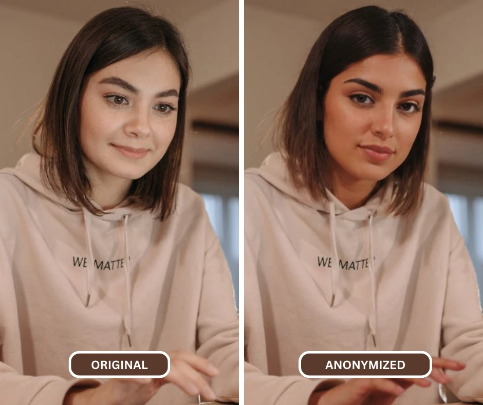 Immagini di confronto ravvicinato di 2 foto di una ragazza con cappuccio nella guida Quale sfida deve affrontare l'intelligenza artificiale generativa rispetto ai dati