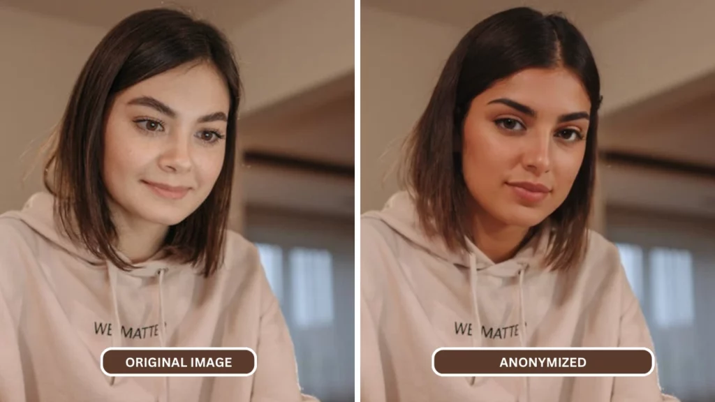 Woman in Pink hoodie with short hair being compared using PiktID Studio's Generate Image