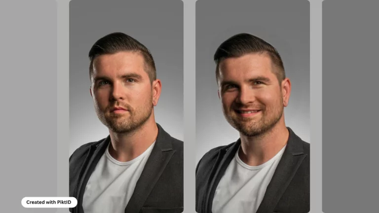 Utilisation de l'application Smiley Face sur l'image d'un homme portant un t-shirt blanc et une veste grise