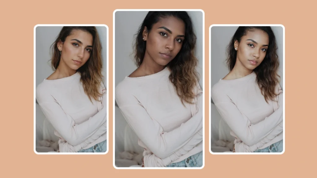 Un collage comparativo que muestra diferentes personas con caras intercambiadas usando PiktID, resaltando transformaciones fotográficas realistas y precisión facial para proyectos creativos.